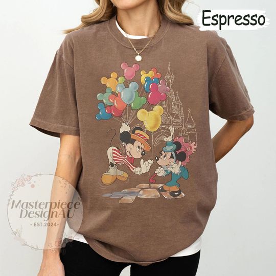 Discover Vintage Mickeyy Minniee Balloons Shirt, Magicc Kingdom Shirt, Mickeyy Balloons Tee