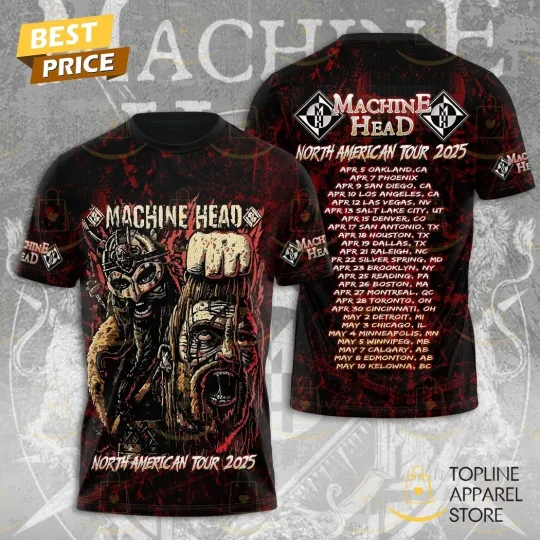 Discover Machine Head North American Tour 2025 3D T-Shirt