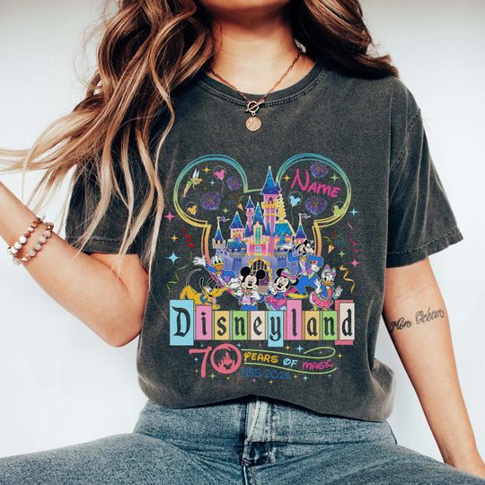 Discover Personalized Disneyyland 70th Anniversary Shirt, Disneyyland Family Shirt