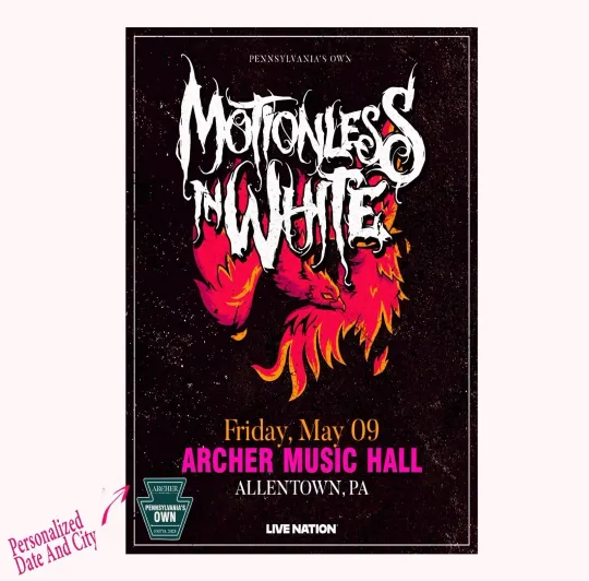 Discover Custom Motionless In White Tour 2025 Poster - Poster  Wall Decor 2025