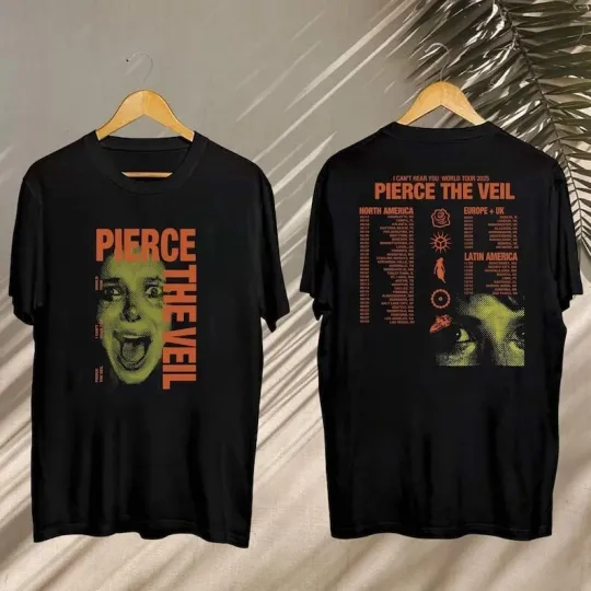 Discover Pierce The Veil I Can't Hear You Tour 2025 Unisex T-Shirt Gift For Him, For Her