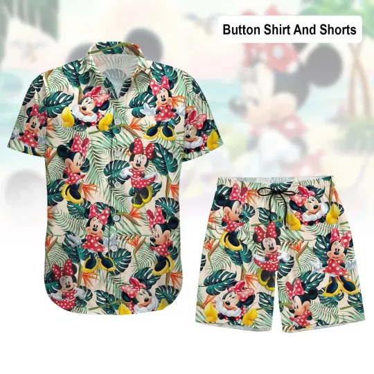 Discover Minniee Mouse Hawaiian Shirt Beach Shirt & Short Disneyyy Shirt Cartoon Summer Shirt