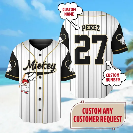 Discover Personalize Mouse Baseball Jersey Cartoon Character Basketball Jersey Magic King