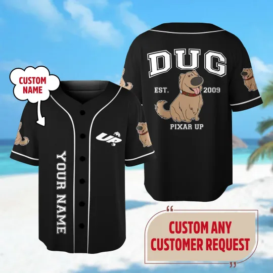 Discover Personalized Disneyyy UP Dug Baseball Jersey Dug Dog Jersey Team UP Movie