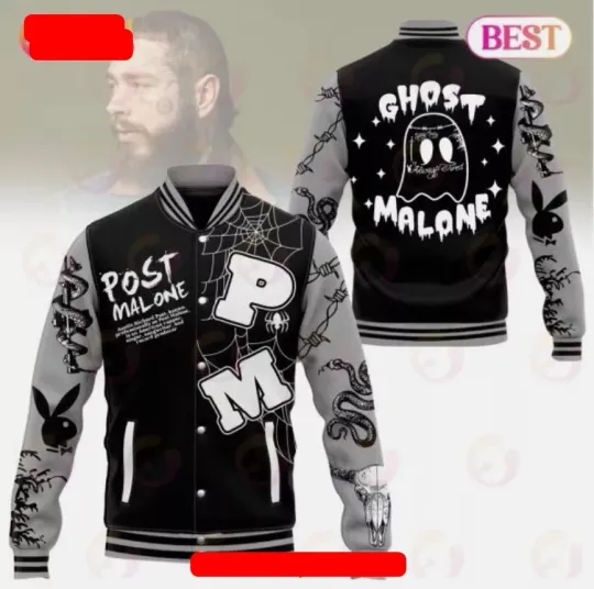 Discover Post Malone Ghost Malone Baseball Jacket