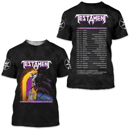 Discover Testament European Summer Festival Tour 2024 3D T-Shirt