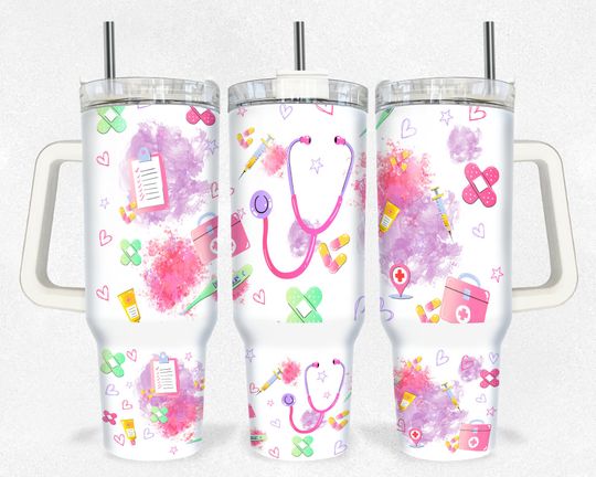 Discover Nurse Floral 40oz Quencher Tumbler