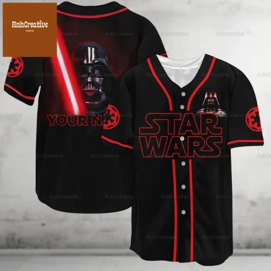 Discover Personalized Darthh Vaderr Baseball Jersey Starr Warss Baseball Tee Disneyyy Darth Vad