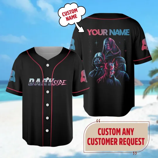 Discover Custom Darth Side Baseball Jersey Starr Warss Baseball Jersey Shirt Starr Warss Jers
