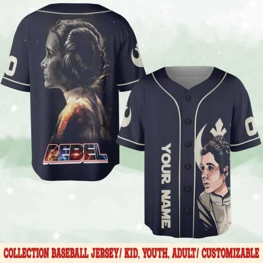 Discover Personalized Princess Leia Starr Warss Galaxy's Edge Baseball Jersey Shirt