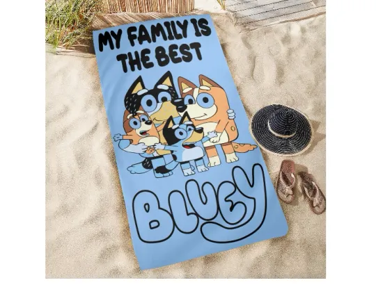 Discover BlueyDad and Bingo and Family Extra Long Beach Pool Bath Towel
