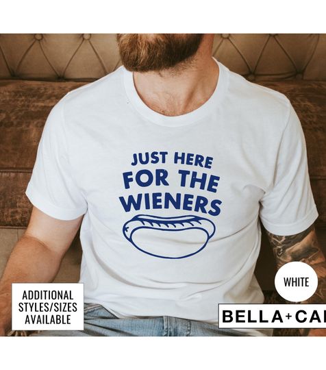 Discover Just Here For The Wieners Hotdog July 4th Graphic T-Shirt