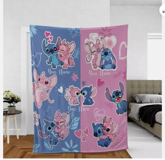 Discover Cartoon Stich and angel Disneyyy Stich BLANKET HALLOWEEN GIFT