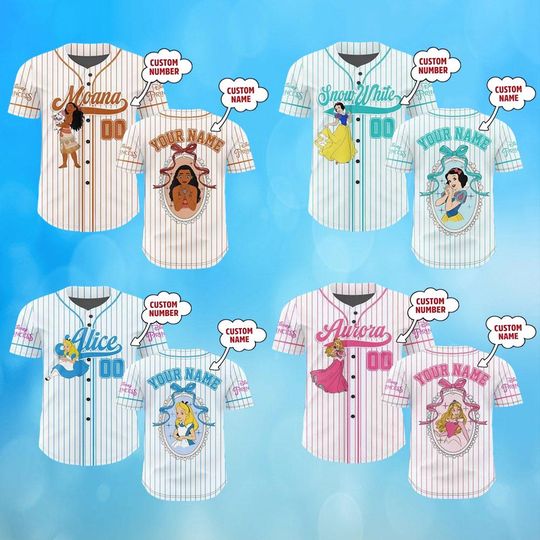 Discover Personalized Disneyyy Princess Baseball Jersey, Princess Baseball Jersey, Gift For Baseball Fan