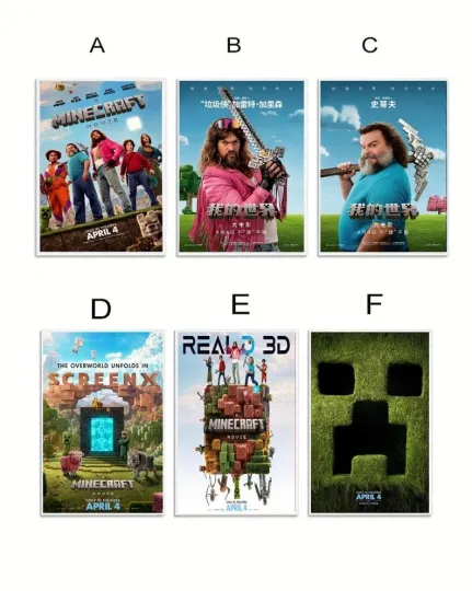 Discover A Minecraft Movie (2025) Poster, Poster Wall Decor, No Framed