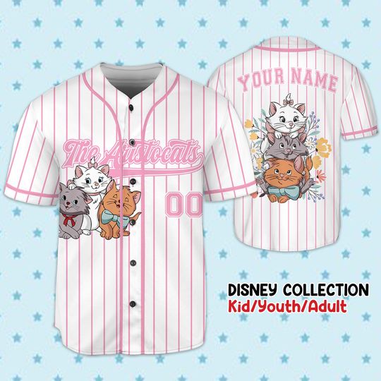 Discover Personalize Disneyyy The Aristocat Baseball Jersey, Custom Kid Youth Adult Baseball Jersey, Custom Disneyyy Birthday Gift
