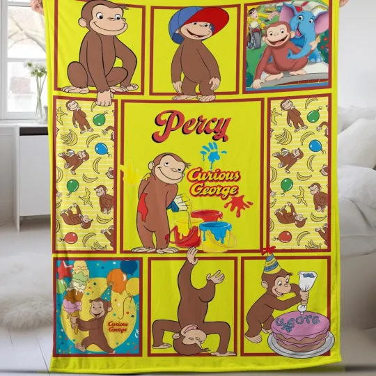 Discover Custom Curious George Blanket Curious George Fleece Blanket, Curious George
