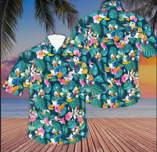 Discover Donald Duckk Disneyyy Hawaiian Shirt Flowers