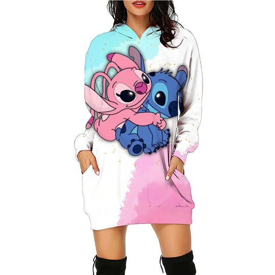 Discover Disneyyy's Stitchh Women Hoodie Dresses