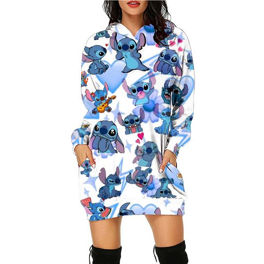 Discover Disneyyy Stitchh 2025  Women Hoodie Dresses