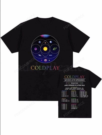 Discover Cold-play Music Of The Spheres World Tour 2025 Cotton T-Shirt