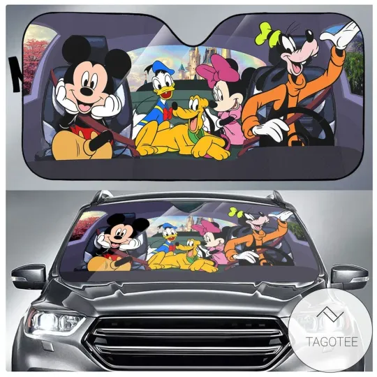 Discover Disneyyy Mickeyy And Friends Car Sunshade, Auto Car Windshield Sunshade