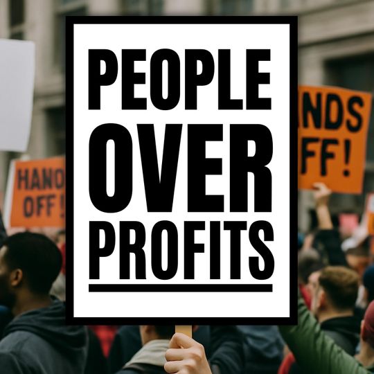 Discover People Over Profit Protest Sign, Trump Protest Sign, No Kings Hands Off Protest Sign