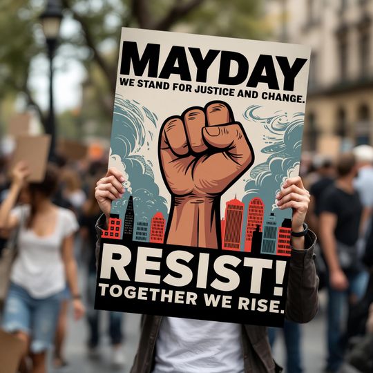 Discover Mayday Protest Sign, Anti Trump Protest Sign, Anti Musk Protest Sign
