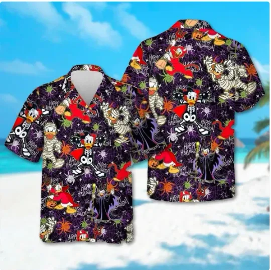 Discover Donald Duckk Skeleton 3D HAWAII SHIRT HALLOWEEN GIFT CHRISTMAS GIFT OVER PRINT