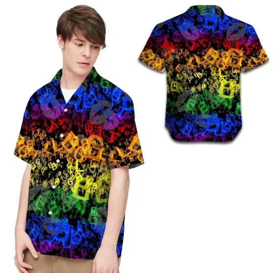 Discover Lgbt Neon Rainbow Color Pride Month Men Hawaiian Shirt
