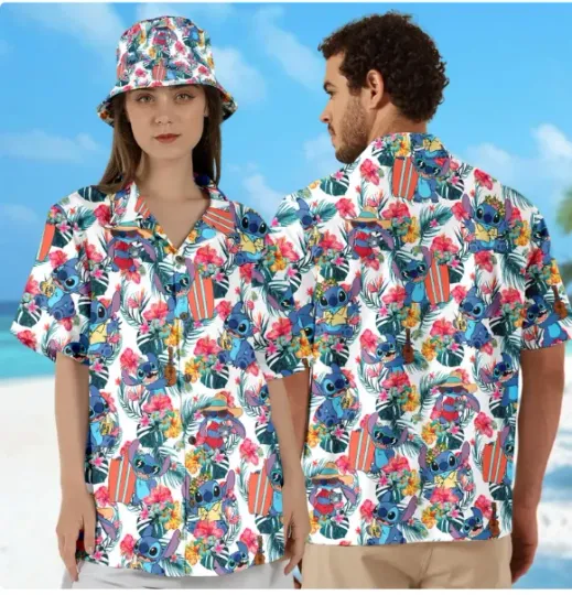 Discover Stitchh Button Down 3D HAWAII SHIRT HALLOWEEN GIFT CHRISTMAS GIFT OVER PRINT