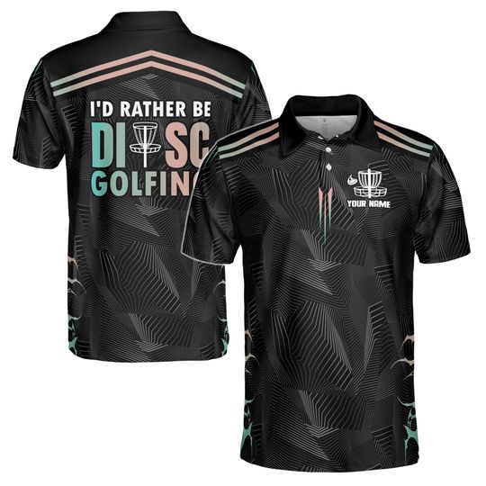 Discover Custom Name Team I'd Rather Be Disc Golfing Men's Polo Shirt S-5XL