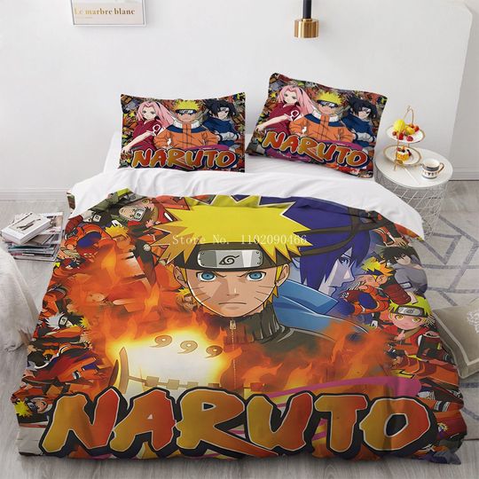 Discover 3D Printed Narutoo Comforter Cover Set Cartoon Quilt Cover Set Christmas Gift Bedding Set
