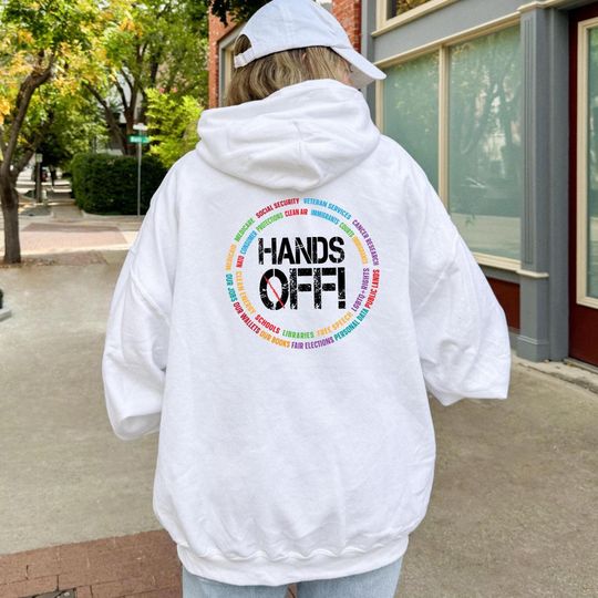 Discover Hands Off Protest Hoodie Political Activism Hoodie