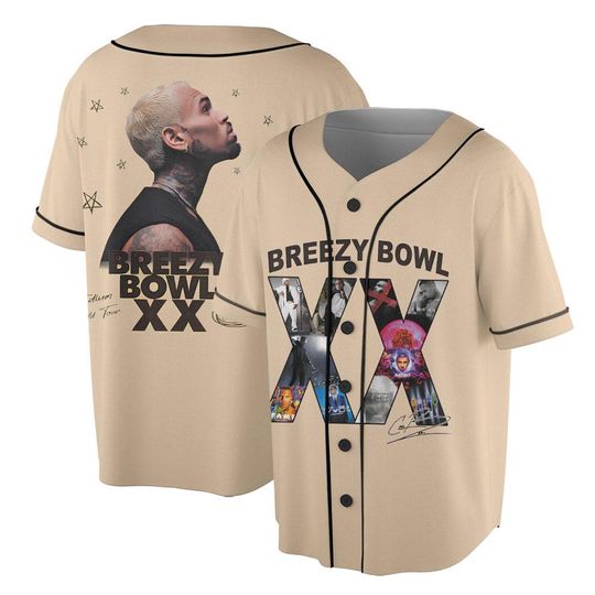 Discover Chris Brown Tour Jersey, 2025 Chris Brown Tour Breezy Bowl XX Jersey