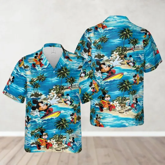 Discover Mickeyy Surfing Hawaiian Shirt Mickeyy mouse Button Shirt Disneyyy Summer Beach Shirt
