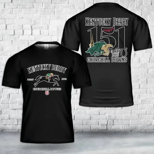 Discover Kentucky Derby Race Horse Racing 2025 T-Shirt 3D