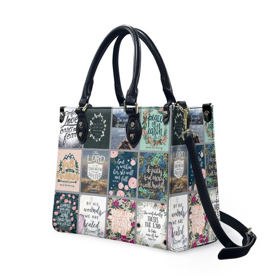 Discover Bible Verse Leather Bag hand bag,Bible Lover's Handbag