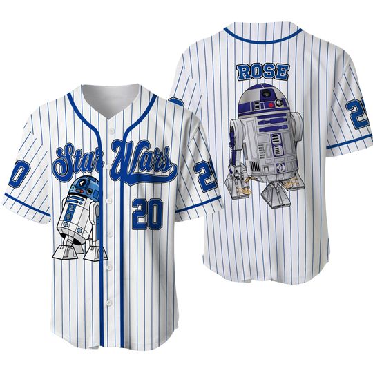Discover Personalized Starr Warss Astromech Droid R2-D2 Baseball Jersey, Custom Starr Warss