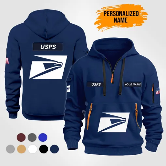 Discover Personalized Name Love Postal Workers Quarter Zip Hoodie AS868