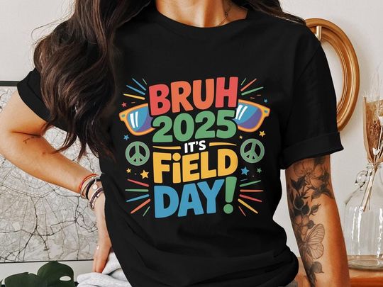 Discover Bruh 2025 Field Day Shirt, Retro Fun Field Day Shirt, Peace Sign Sunglasses Shirt