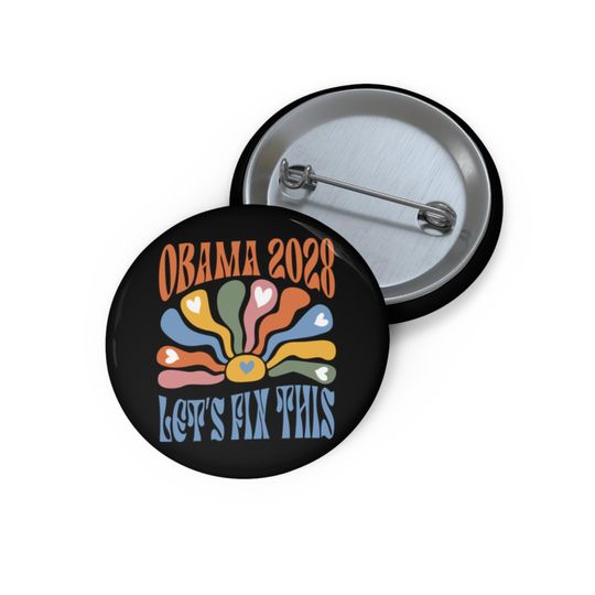 Discover Subtle Obama 2028 Let's Fix It Pin Buttons Anti Trump Pin, Political Pin
