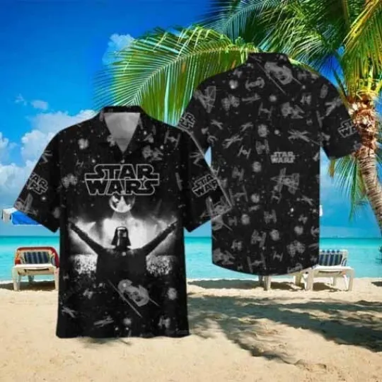 Discover Starr Warss Hawaiian Shirt Darthh Vaderr Black Hawaiian Shirt
