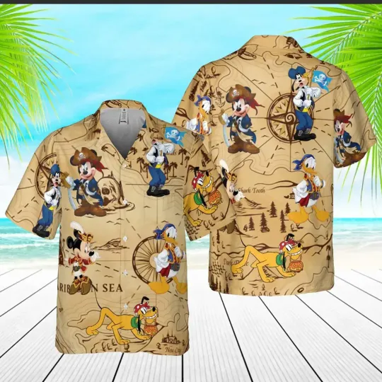 Discover Pirated Of The Caribbean Mickeyy And Friend Hawaiian Shirt Mickeyy Pirate Vintage Hawaiian Shirt