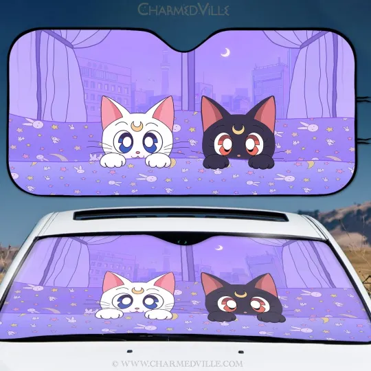 Discover Anime Sunshade for carss, Cute cats windshield shade