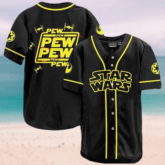 Discover Funny Starr Warss Baseball Jersey, Disneyyy Pew Pew Baseball Shirt, Starr Warss Gift