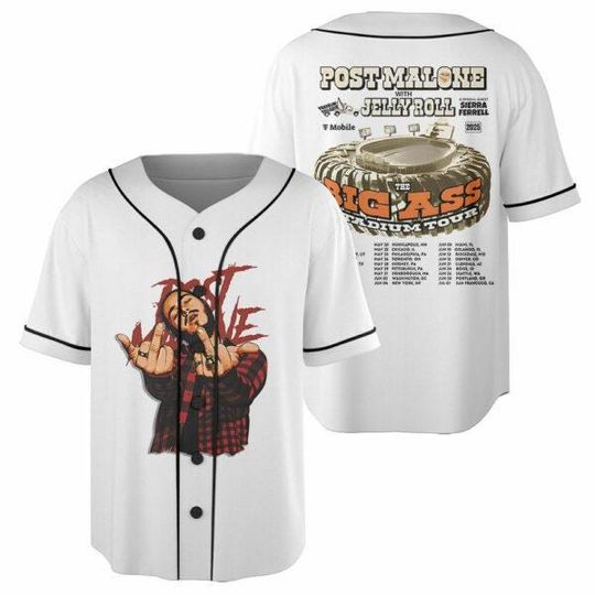 Discover Post Malone Jelly Roll Tour Baseball Jersey