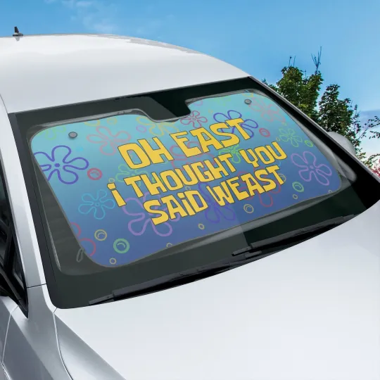 Discover Blue Flower Car Sun Shades, Funny Car Decor, Car Windshield