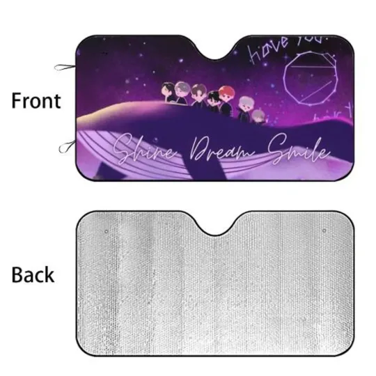 Discover BTS Car Sun Shade - Shine Dream Smile