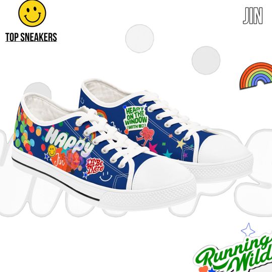 Discover Bts Jin Happy Album Women's Low Top Sneakers, Kpop fans gift